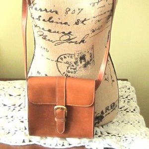 Vintage 80's Leather Crossbody Purse GH Bass